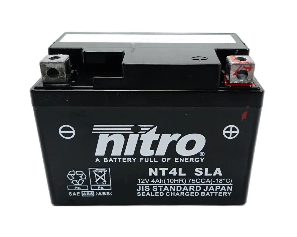 Nitro NT4L SLA GEL AGM Batterie 12V 4AH - Einbaufertig (YTC4L-BS YB4L-B YT4L-BS)