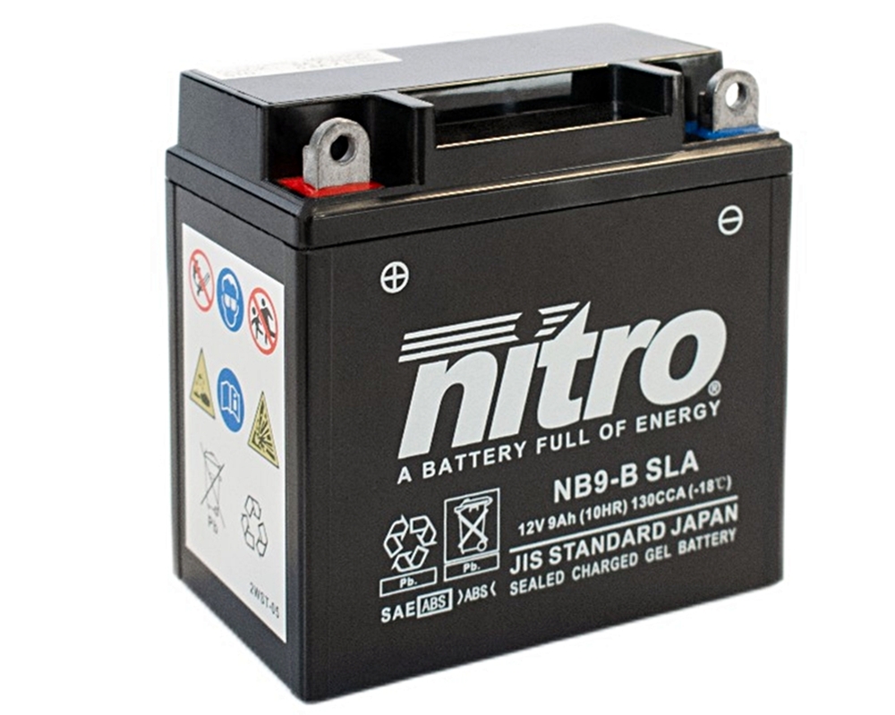 Nitro NB9-B SLA GEL AGM Batterie 12V 9AH - Einbaufertig (YB9-B CB9-B 12N9-4B1) Nitro NB9-B SLA GEL AGM Batterie 12V 9AH - Einbaufertig (YB9-B CB9-B 12N9-4B1)