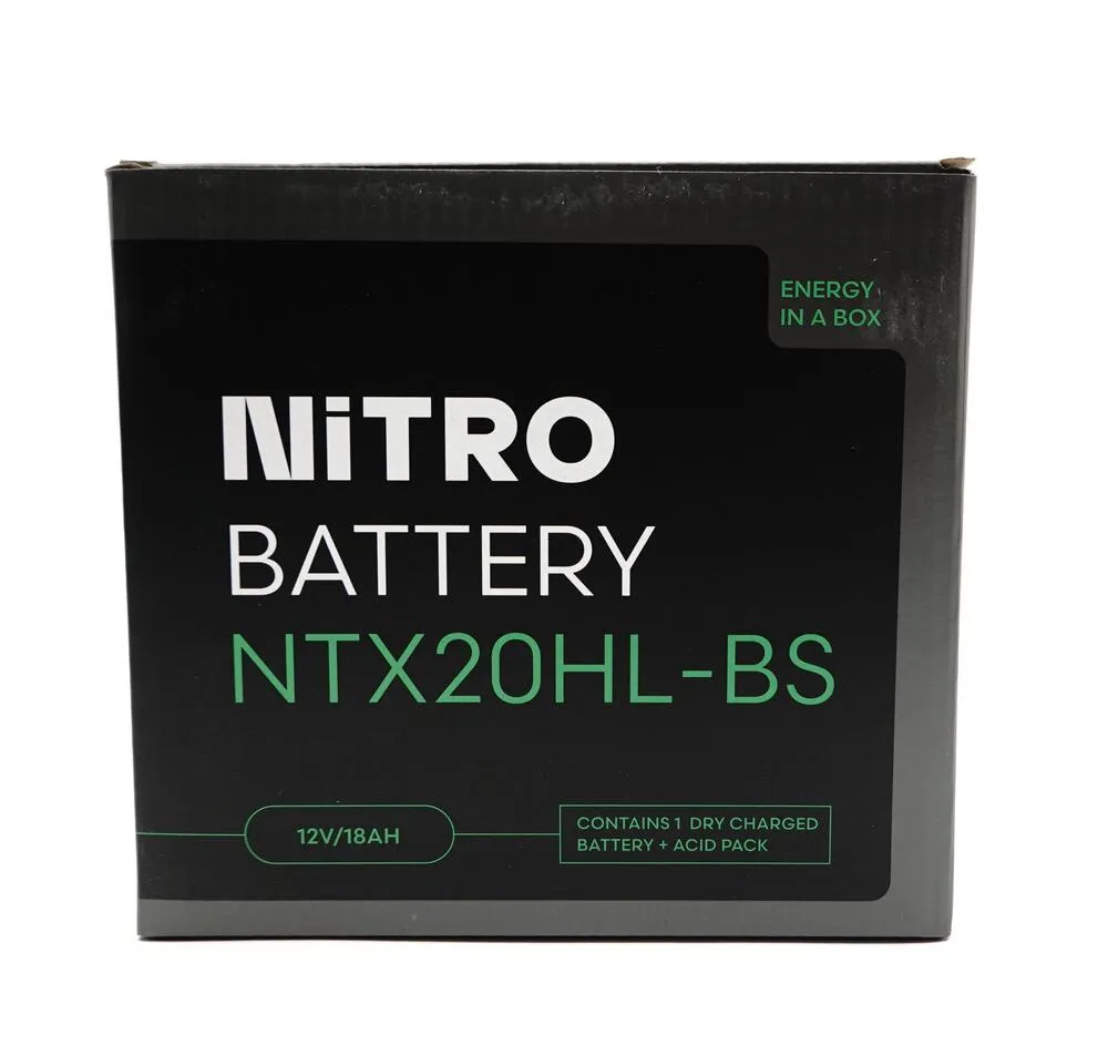 Nitro NTX20HL-BS AGM Batterie 12V 18AH - Einbaufertig (YTX20HL-BS 65989)