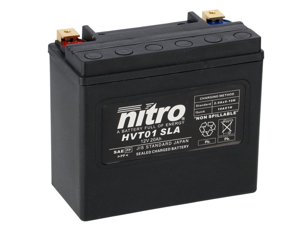 Nitro HVT 01 SLA AGM Gel Batterie 12V 20AH 320A - Einbaufertig (YTX20HL-BS YTX20L-BS 65989)