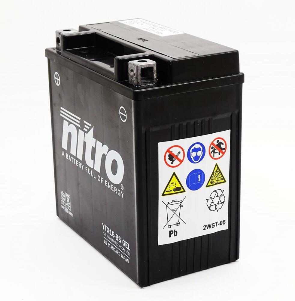 Nitro NTX16 / YTX16-BS SLA GEL AGM Batterie 12V 14AH - Einbaufertig (FTX16-BS)