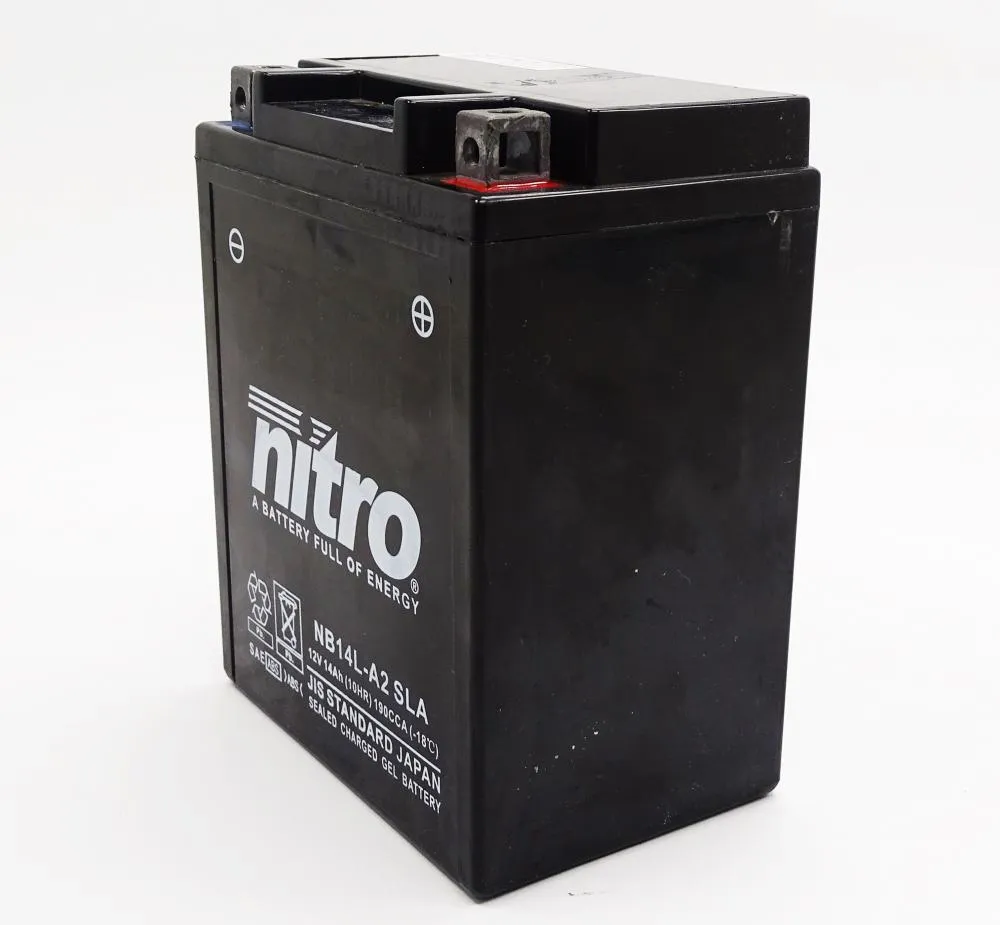 Nitro_NB14L_A2_YB14L_A2_SLA_GEL_AGM_Batterie_12V_14AH__2 Nitro NB14L-A2 / YB14L-A2 SLA GEL AGM Batterie 12V 14AH - Einbaufertig (FB14L-A2, 12N14-3A)