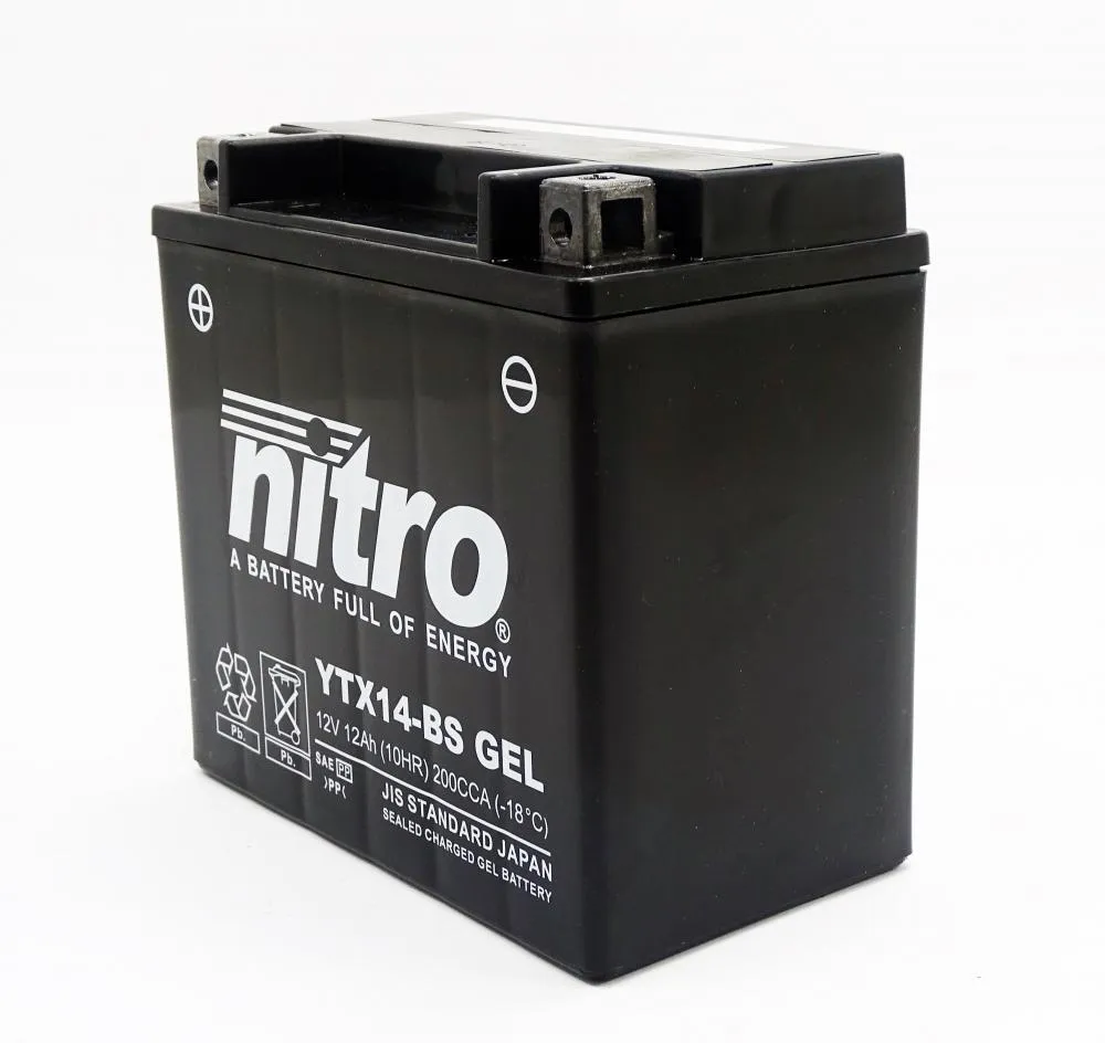 Nitro_NTX14___YTX14_BS_SLA_GEL_AGM_Batterie_12V_12AH_2 Nitro NTX14 / YTX14-BS SLA GEL AGM Batterie 12V 12AH - Einbaufertig (FTX14-BS)