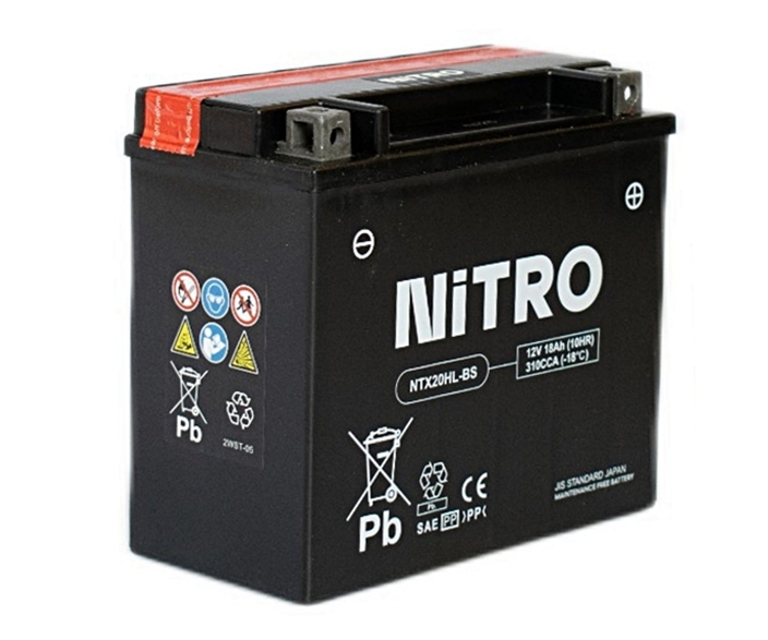 Nitro NTX20HL-BS AGM Batterie 12V 18AH - Einbaufertig (YTX20HL-BS 65989) Nitro NTX20HL-BS AGM Batterie 12V 18AH - Einbaufertig (YTX20HL-BS 65989)