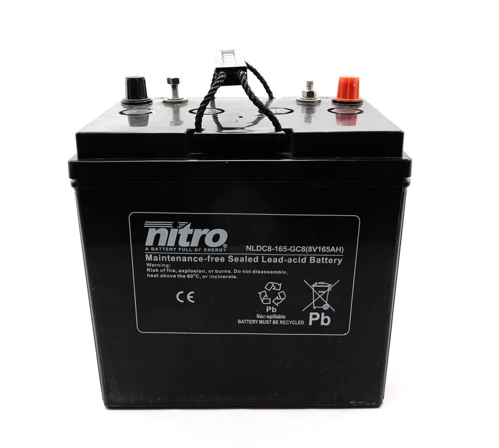 Nitro_Deep_Cycle_AGM_Batterie_NLDC8_165_GC8___8V_165AH Nitro Deep Cycle AGM Batterie NLDC8-165-GC8 - 8V 165AH - Golf Caddys / Golf Cars / Golfwagen