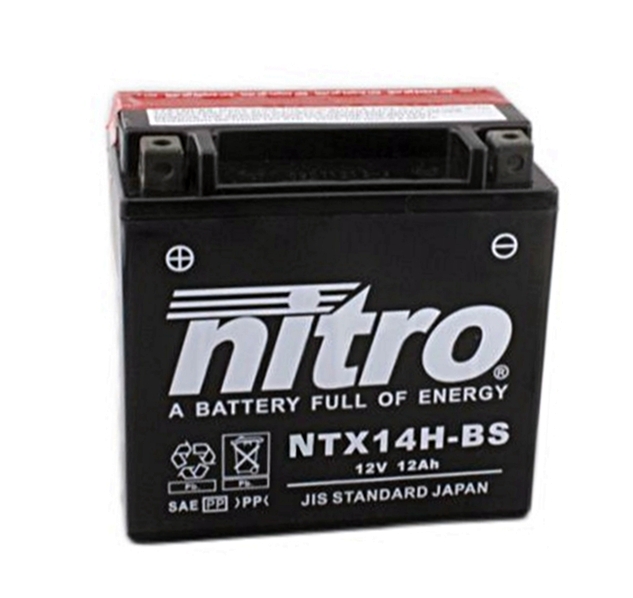 Nitro NTX14H-BS AGM Batterie 12V 12AH - Einbaufertig (YTX14H-BS HVT08) Nitro NTX14H-BS AGM Batterie 12V 12AH - Einbaufertig (YTX14H-BS HVT08)