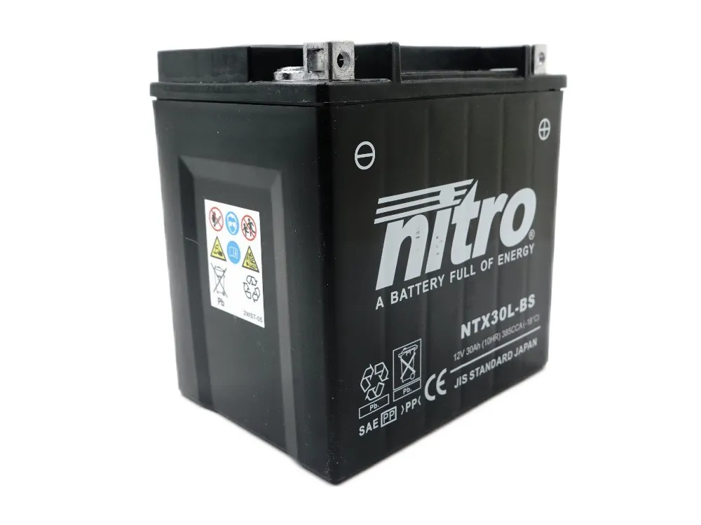 Nitro NTX30L-BS AGM Batterie 12V 30AH - Einbaufertig (YTX30L-BS YB30L-B) Nitro NTX30L-BS AGM Batterie 12V 30AH - Einbaufertig (YTX30L-BS YB30L-B)