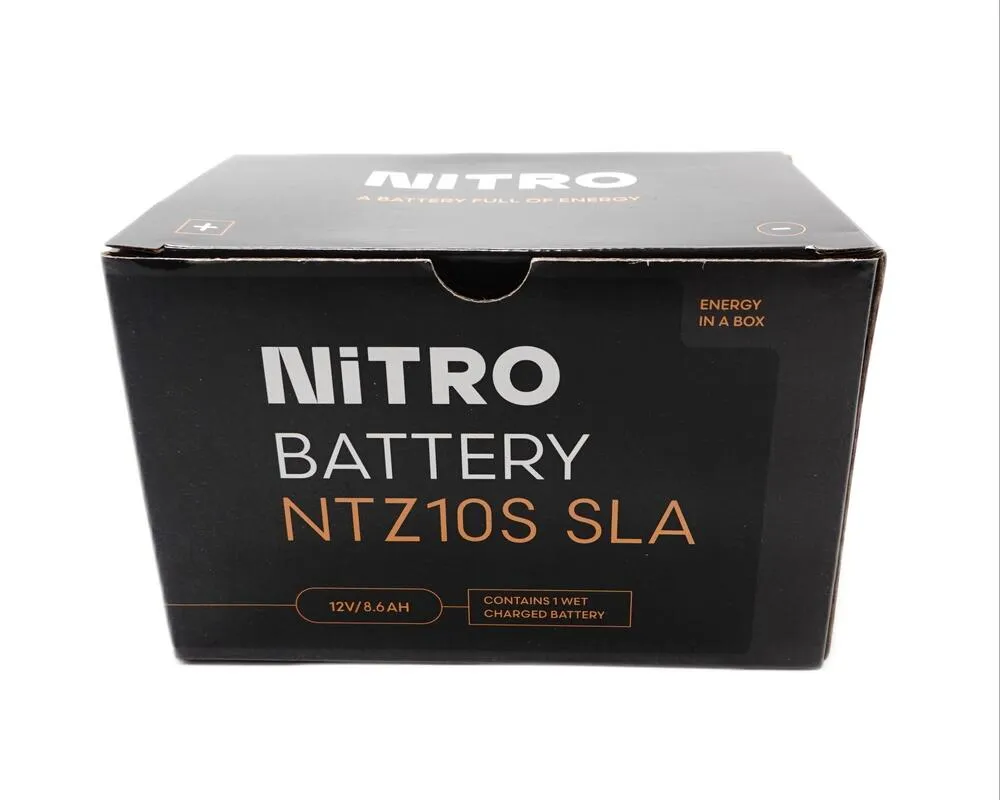 Nitro-NTZ10S-YTZ10S-SLA-GEL-AGM-Batterie-12V-8-6AH-Verpackung Nitro NTZ10S SLA GEL AGM Batterie 12V 8,6AH - Einbaufertig (YTZ10S YTZ10S-BS)