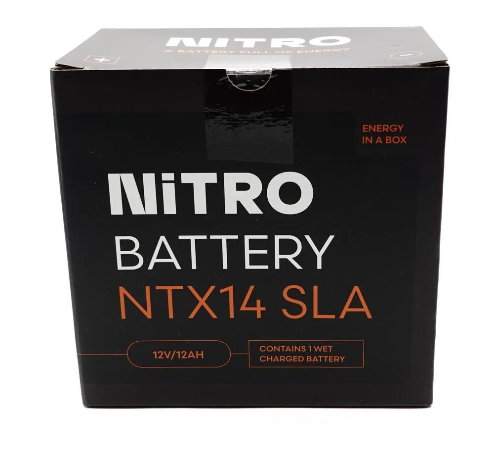 Nitro NTX14 SLA GEL AGM Batterie 12V 12AH - Einbaufertig (YTX14-BS FTX14-BS)