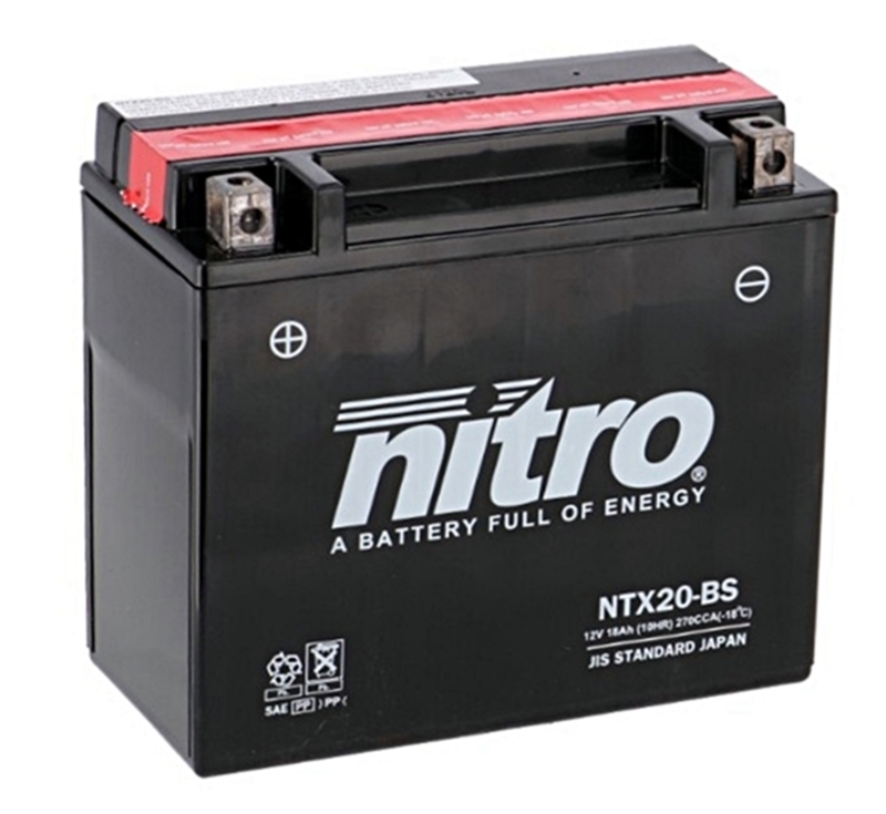 Nitro NTX20-BS AGM Batterie 12V 18AH - Einbaufertig (YB16-B 12N16-4B)