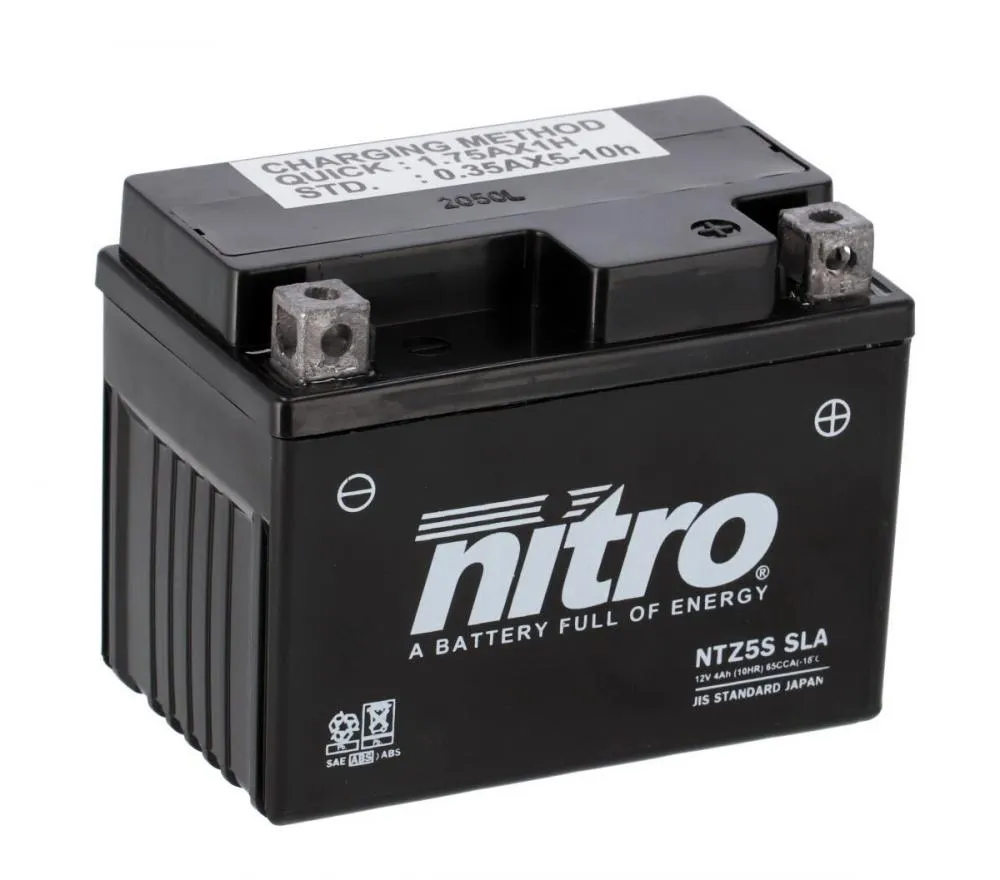 Nitro NTZ5S / YTZ5S SLA GEL AGM Batterie 12V 4AH - Einbaufertig