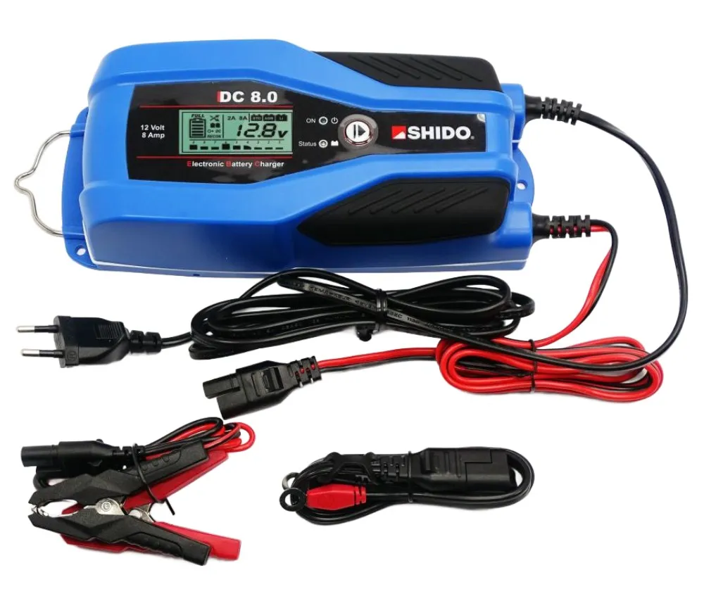 Shido DC8.0 Batterie Ladegerät 12V 2A / 8A für AGM + Lithium Batterie