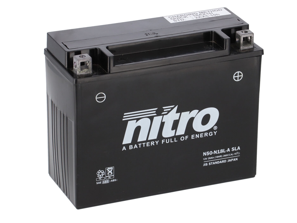 Nitro N50-N18L-A SLA GEL AGM Batterie 12V 20AH - Einbaufertig (Y50-N18L-A 12N18-3A Y50-N18L-A-CX) Nitro N50-N18L-A SLA GEL AGM Batterie 12V 20AH - Einbaufertig (Y50-N18L-A 12N18-3A Y50-N18L-A-CX)