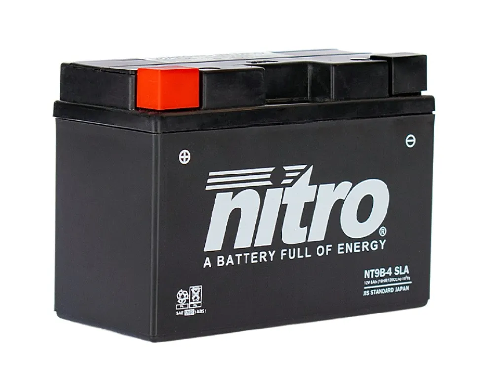 Nitro NT9B-4 SLA GEL AGM Batterie 12V 8AH - Einbaufertig (YT9B-BS YT9B-4)