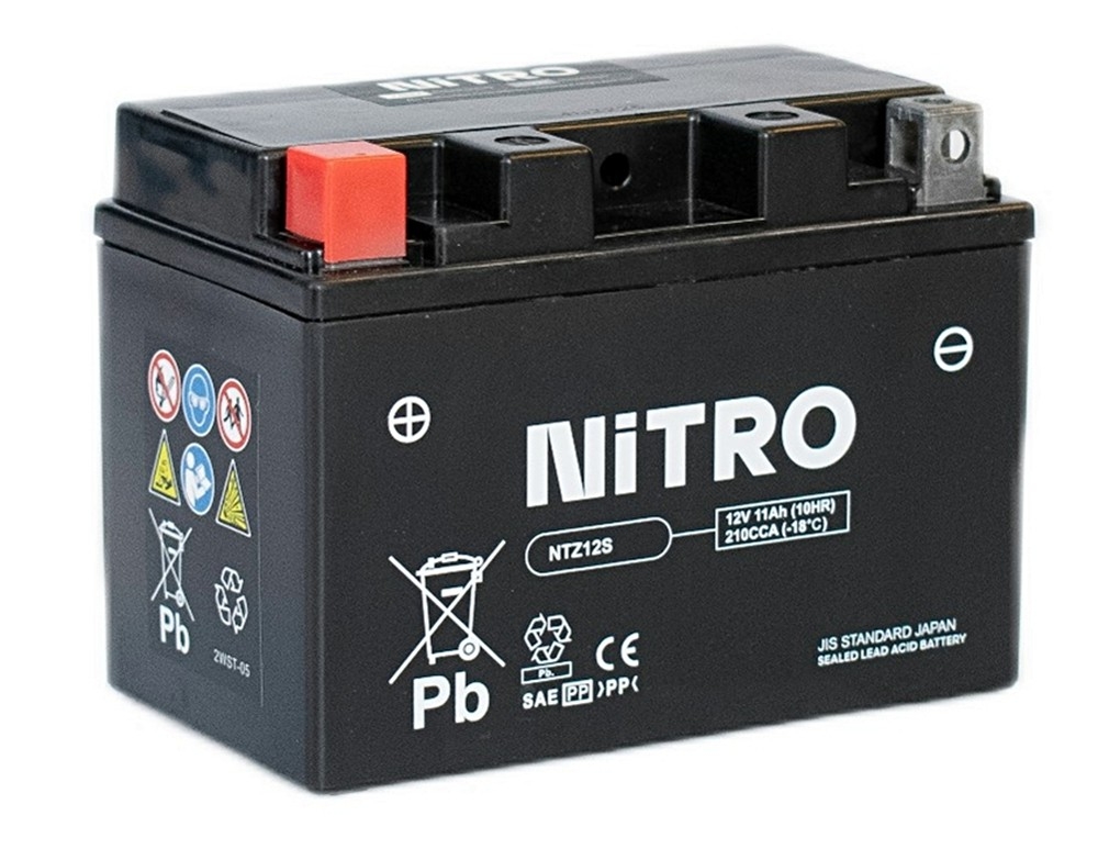 Nitro NTZ12S-BS AGM Batterie 12V 11AH - Einbaufertig (YTZ12S YTZ12S-BS YTZ12S-4)
