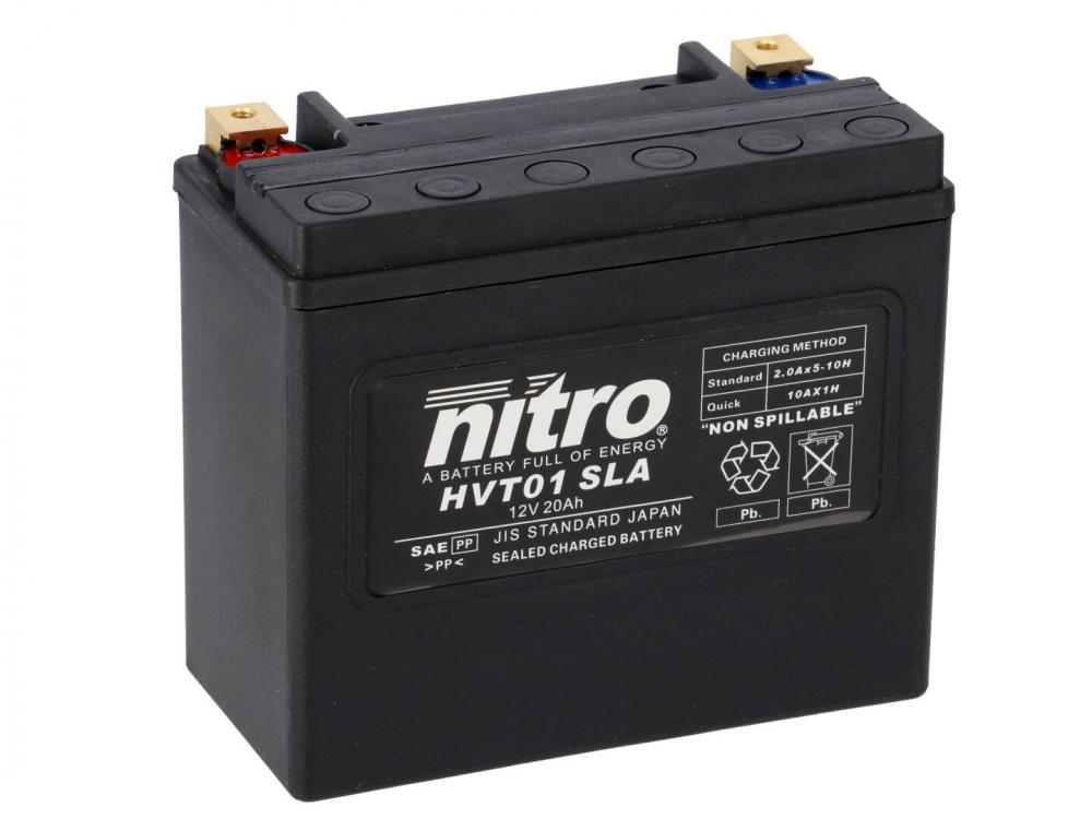 Nitro_HVT_01_SLA_Batterie Nitro HVT 01 SLA AGM Gel Batterie 12V 20AH 310A - Einbaufertig (YTX20HL-BS YTX20L-BS 65989)