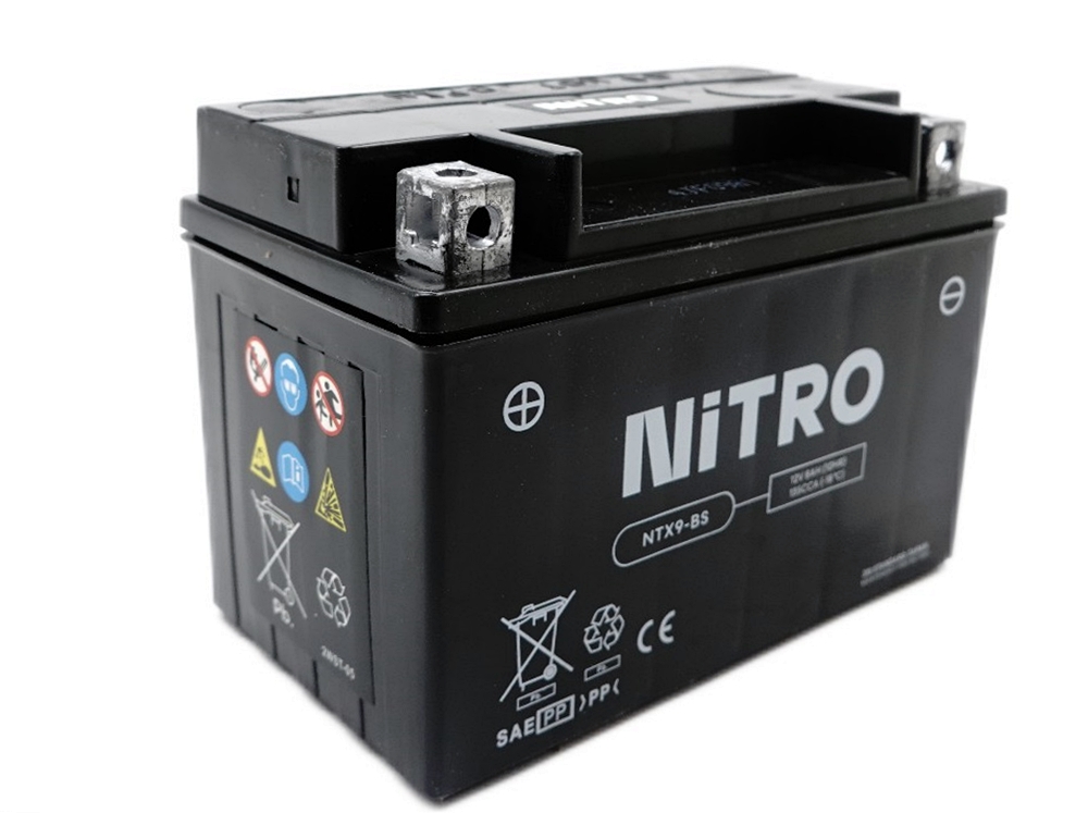 Nitro NTX9-BS AGM Batterie 12V 8AH - Einbaufertig (YTX9-BS FTX9-BS)