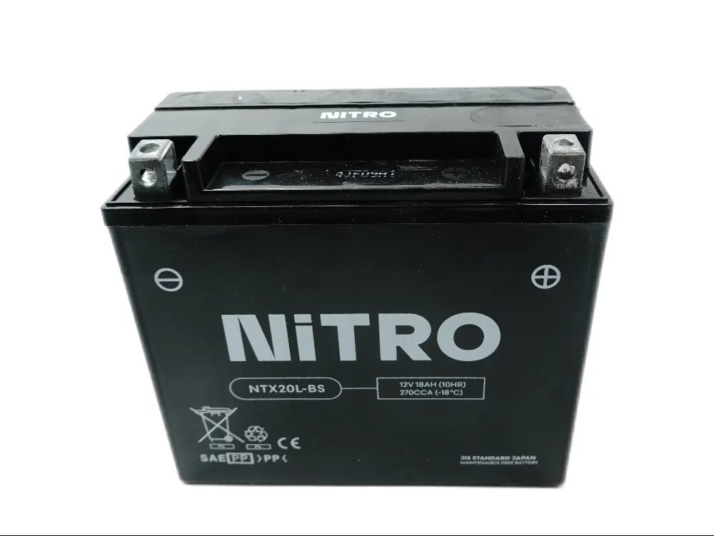 Nitro NTX20L-BS AGM Batterie 12V 18AH - Einbaufertig (YTX20L-BS FTX20L-BS)